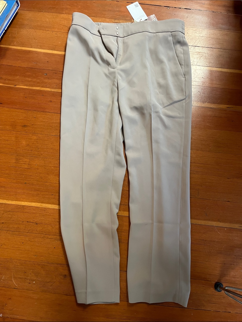Quince stretch crepe ankle pants morel grey 14